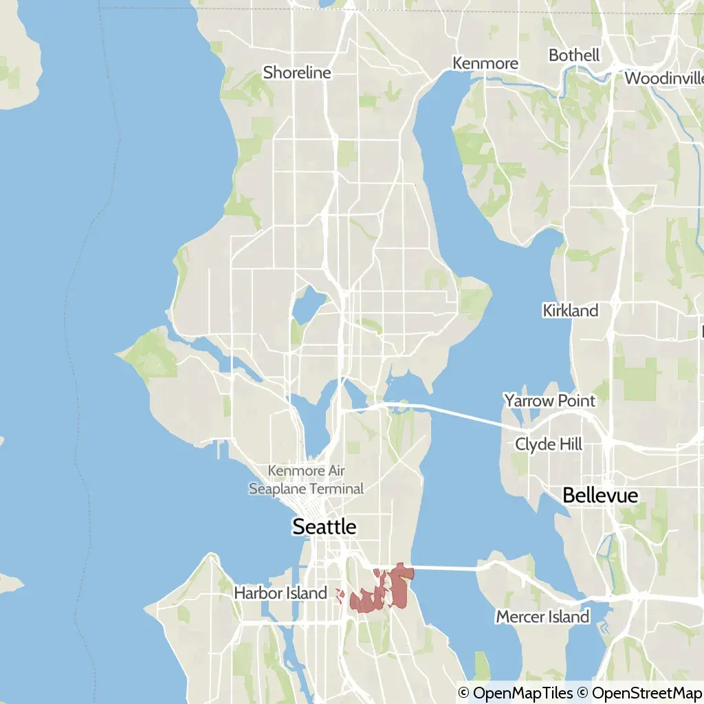 A map showing the location of the outage, centered around South Walker Street in the Beacon Hill area.