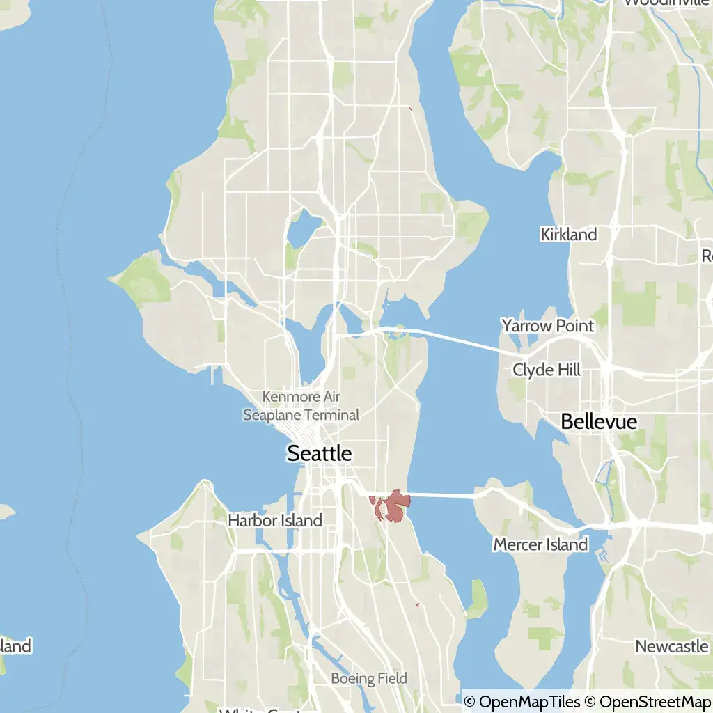 A map showing the location of the outage, centered around South Massachusetts Street in the Mount Baker area.